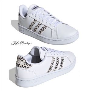 adidas gazelle silver green womens Adidas Grand Court 3.0 | Women's | (Leopard Stripes) Beige/Crystal  Linen/Aurora Coffee/Matte Gold main image 0
